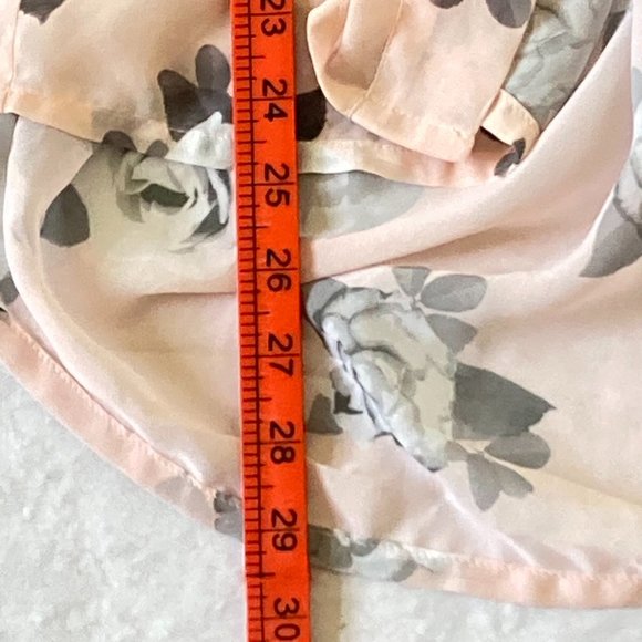 H&M Divided Women’s Baby Pink Grey Floral Chiffon Feel Kimono Top UK Size M - Picture 5 of 15